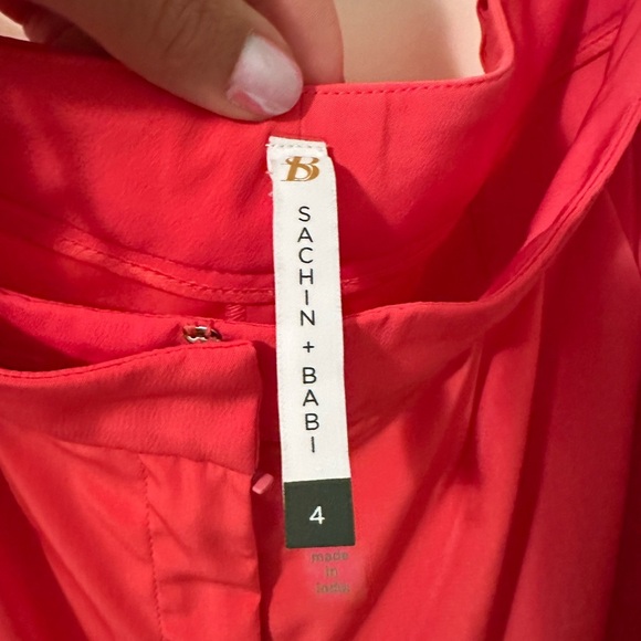 Sachin + Babi Hot Pink Silk Shorts - Picture 2 of 3